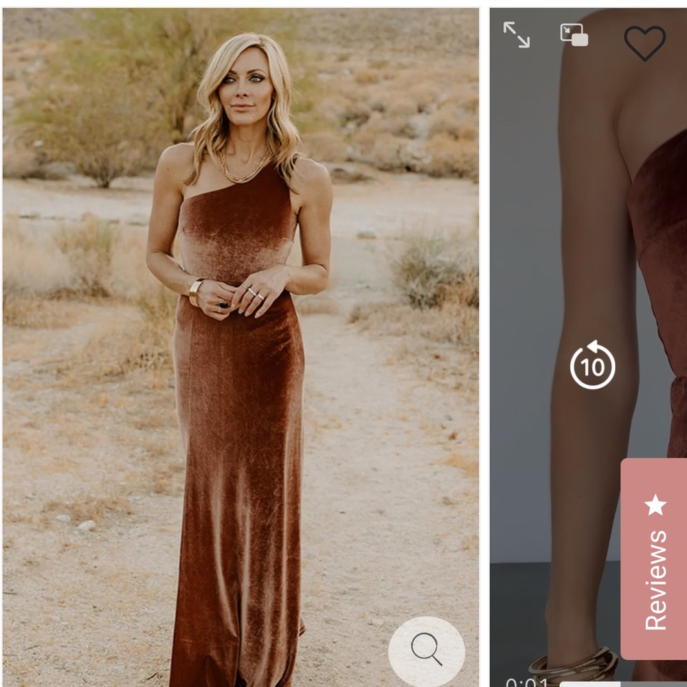 Baltic born Elegant Velvet Brown Evening Gown